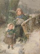 Frederic james Shields,ARWS The Holly Gatherers (mk46) painting